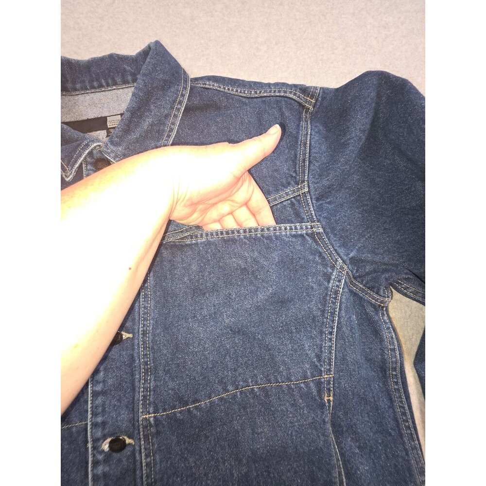 Marithe Francois Girbaud Baggy Men's Denim Trucker Jacket Y2K Vintage Size XL - Picture 6 of 11